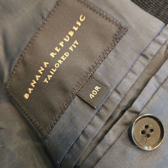 Banana Republic Blazer Jacket Mens 40R Corduroy Tailored Fit Stretch Dark Navy - Picture 5 of 10